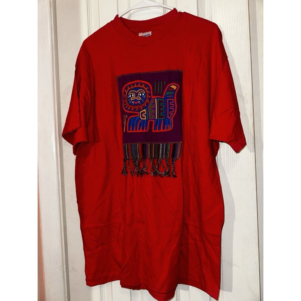 Lion Mola Guna Panama Vintage Single Stich Tshirt Hanes Beefy-T Size XL